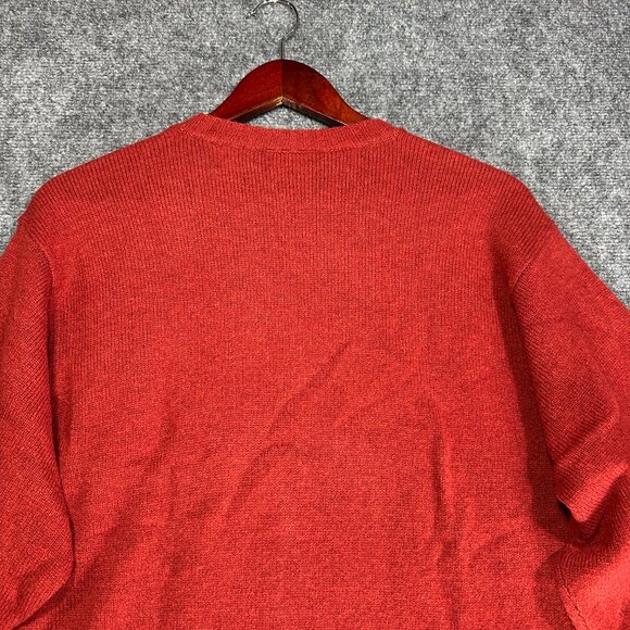 Timberland Sweater Mens Large Rust Lambs Wool Nylon Stratham Issue Crew Pullover - Picture 8 of 8